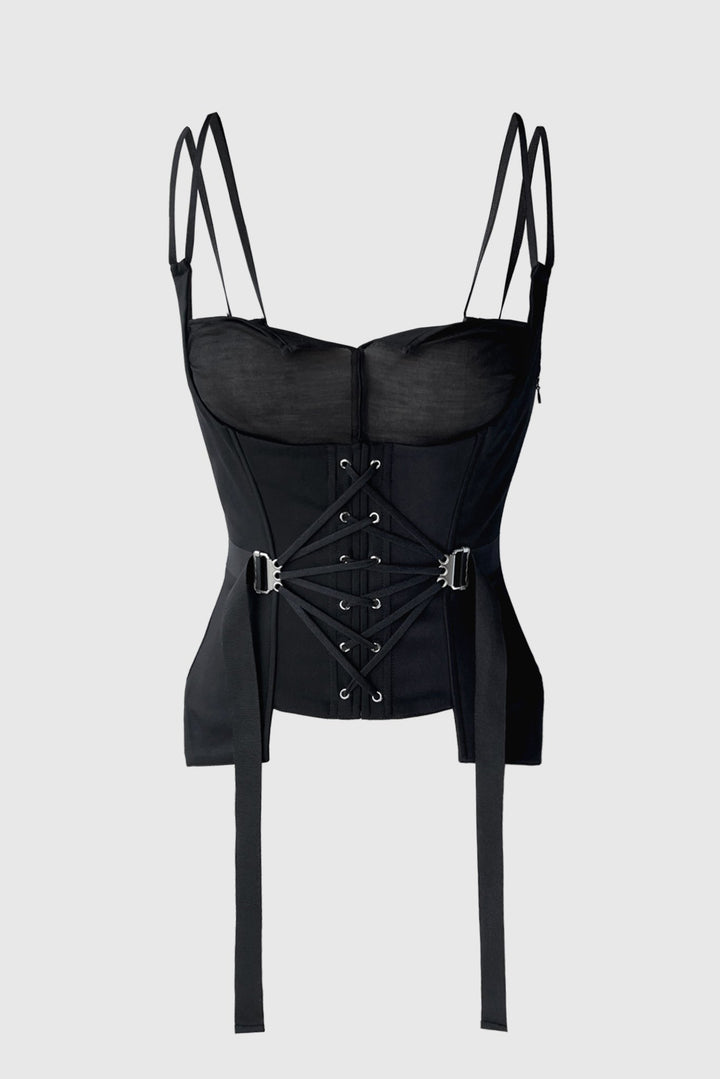 BLK FAN LACED BUSTIER - MARINA EEЯRIE