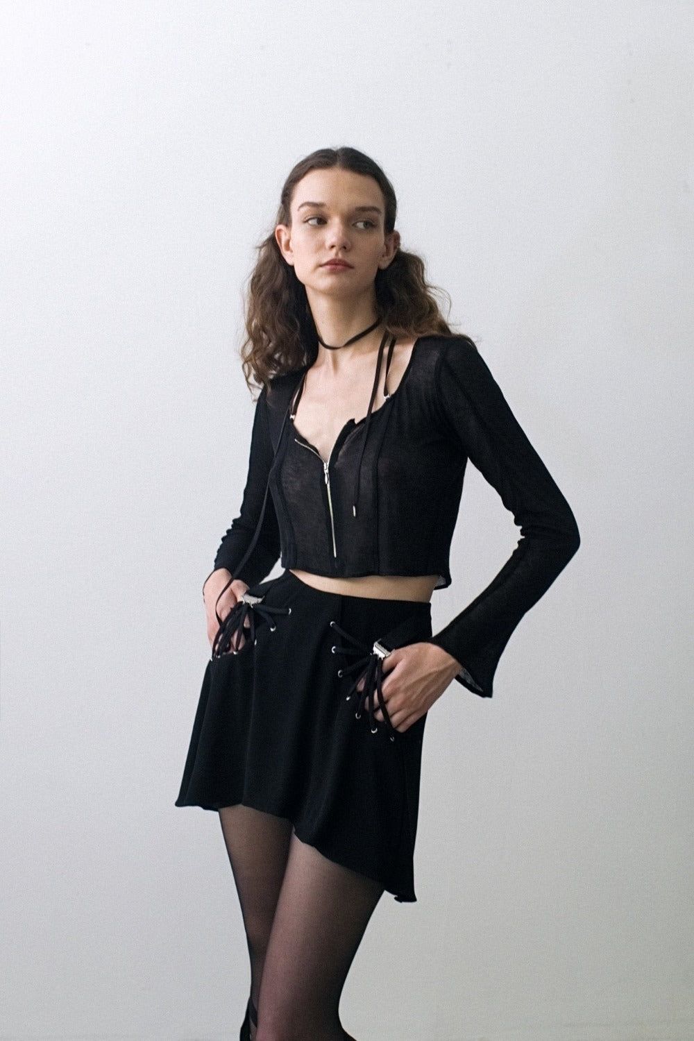 【Bibiy.】MARINA FRILL SKIRT BLACK 黒　未使用 BLK FAN LACED SKIRT – MARINA EEЯRIE